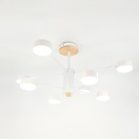 Люстра потолочная  8хGX53 Элизиум Белая+Дерево 600х665мм General