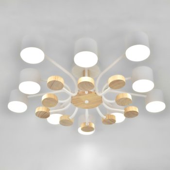 Люстра потолочный 10хGX53 Альберо Белая+Дерево 690х205мм General