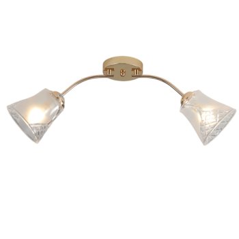 Светильник потолочный 2хЕ27 ЭкономСвет 12276/2FGD CL золото/прозрачный