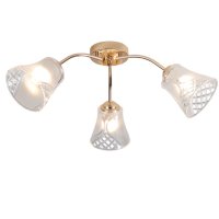 Светильник потолочный 3хЕ27 ЭкономСвет 12276/3FGD CL золото/прозрачный