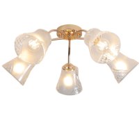 Светильник потолочный 5хЕ27 ЭкономСвет 12276/5FGD CL золото/прозрачный