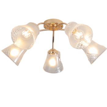 Светильник потолочный 5хЕ27 ЭкономСвет 12276/5FGD CL золото/прозрачный