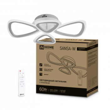 Светильник светодиодный ELEGANT SANSA-W 60Вт 230В 3000-6500K 4700Лм 600х400х75мм c пультом ДУ белый