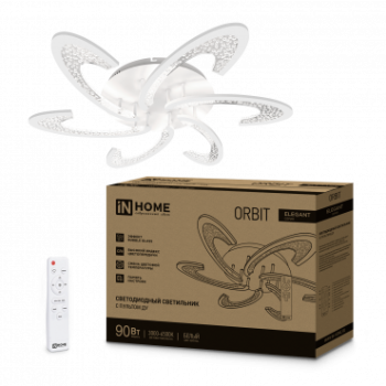 Светильник Inhome ELEGANT 90Вт ORBIT 3000-6500K 7000Лм 725х635х90мм c пультом белый
