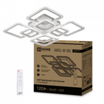 Светильник светодиодный ELEGANT ARIS-W-BG 120Вт 230В 3000-6500K 10500Лм 600х600х110мм ПУ белый IN HO