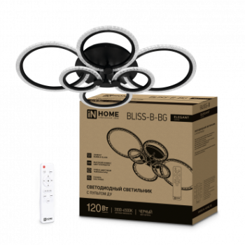 Светильник Inhome ELEGANT 120Вт BLISS-B-BG 3000-6500K 8400Лм 780х550х130мм пульт черный (1)