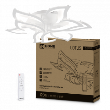 Светильник диодный InHome ELEGANT 120Вт LOTUS 3000-6500K 8400Лм 810х700х120мм пульт белый (1)