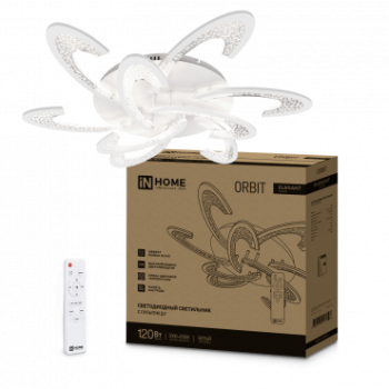 Светильник Inhome ELEGANT 120Вт ORBIT 3000-6500K 8400Лм 925х810х120мм c пультом белый