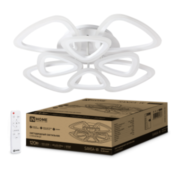 Светильник диодный InHome ELEGANT 120Вт SANSA-W 3000-4000-6500K 8400Лм 650х650х130мм пульт (5)