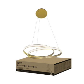 Светильник диодный InHome ESTETIKA  90Вт DALI-HL-90GL 3000-6500K 5400Лм 500х500x120мм подвес 1.2м пульт золото
