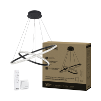 Светильник диодный InHome ESTETIKA  95Вт RING-MYSTERY-95RC-2BL 3000-6500K 5700Лм 600x400x200мм подвес 1.2м пульт черный