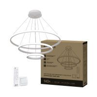 Светильник диодный InHome ESTETIKA 140Вт RING-140RC-3WH 3000-6500K 8400Лм 600x400x200мм подвес 1.2м пульт белый