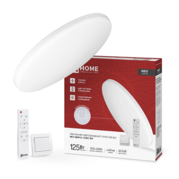 Светильник диодный InHome NEO SIMPLE 125Вт 3000-6500K 10000Лм 460x67мм пульт белый (3)