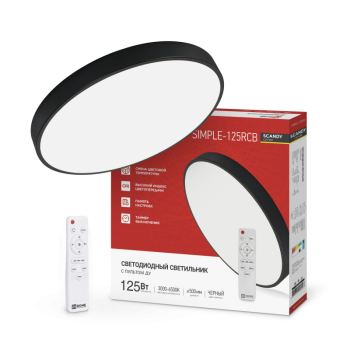 Светильник диодный InHome SCANDY 125Вт SIMPLE-RCB 3000-6500K 10000Лм 500x50мм пульт черный (3)