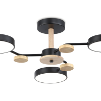 Светильник диодный 54Вт Ambrella FL4857/3 BK/WD черный/дерево 3000-6000K 4320Лм ø660*170 (без ПДУ)