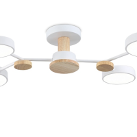 Светильник диодный 60Вт Ambrella FL4858/4 WH/WD белый/дерево 3000-6000K 4800Лм 700*400*120мм (без ПДУ)