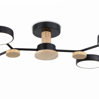 Светильник диодный 60Вт Ambrella FL4860/4 BK/WD черный/дерево 3000-6000K 4800Лм 700*400*120мм (без ПДУ)