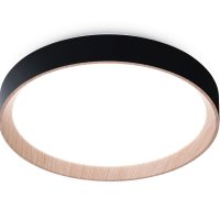 Светильник диодный 60Вт Ambrella FZ1326 BK/LWD черный/светлое дерево 3000-6400К 4500Лм D490*80 (ПДУ ИК)