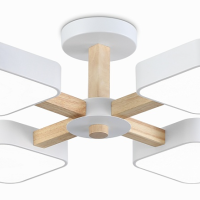 Светильник диодный 72Вт Ambrella FL4879/4 WH/WD белый/дерево 3000-6000K 1920Лм D610*160 (без ПДУ)