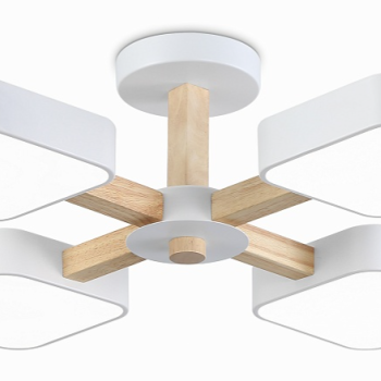 Светильник диодный 72Вт Ambrella FL4879/4 WH/WD белый/дерево 3000-6000K 1920Лм D610*160 (без ПДУ)