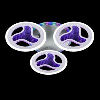 Светильник диодный  60Вт ЭкономСвет 51259/3+1WT RBP+3D 3000-6500К 7840Лм белый/белый пульт