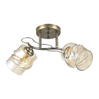 Люстра классическая 2xE27 ЭкономСвет 12151/2AB AMB античная бронза/янтарный