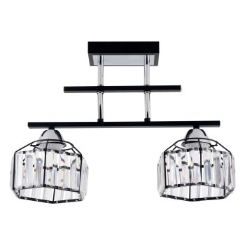 Люстры Модерн ЭкономСвет 64088/2BK+CR CL Цоколь: 2xE27 Вт   Пульт-Нет