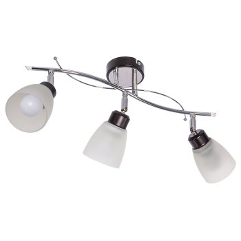 Светильник потолочный 3xE27 ЭкономСвет 01611/3CR+BK WT черный/хром / белый (4)