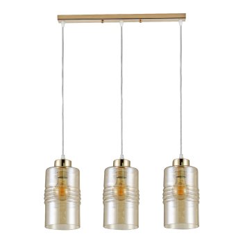 Светильник подвесной 3хЕ27 Экономсвет 30113/3GD AMB золото/янтарный