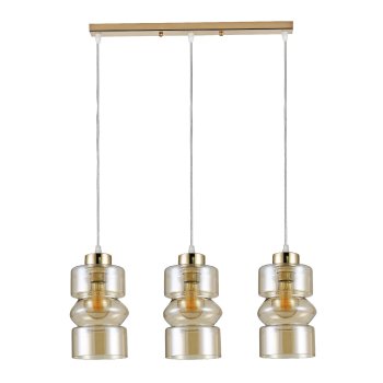 Светильник подвесной 3хЕ27 Экономсвет 30114/3GD AMB золото/янтарный