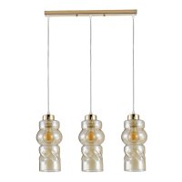 Светильник подвесной 3хЕ27 Экономсвет 30115/3GD AMB золото/янтарный