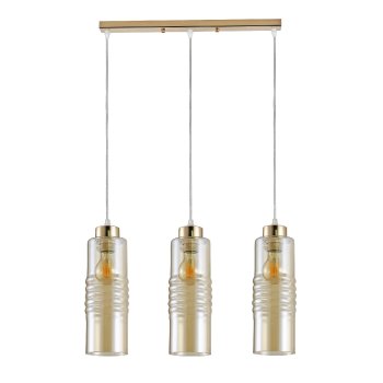 Светильник подвесной 3хЕ27 Экономсвет 30117/3GD AMB золото/янтарный