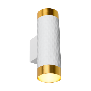 Светильник настенный 2хGU10 IP20 белый/золото CELLA D55x170мм Wolta (1)