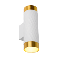 Светильник настенный 2хGU10 IP20 белый/золото LINEA D55x170мм Wolta (1)