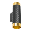 Светильник настенный 2хGU10 IP20 чёрный/золото LINEA D55x170мм Wolta (1)