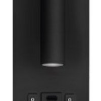 Светильник светодиодный бра NOTA  15Вт 6500К подсветка 3000К USB+TypeC черный InHome