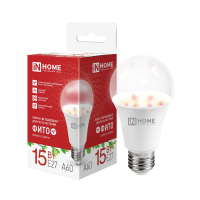 Лампа фито Е27 15Вт A60 для рассады Inhome полный спектр (10)