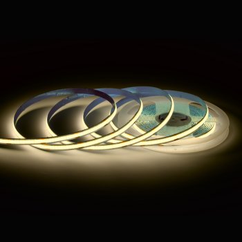 Лента диод 24В IP20 10Вт/м 3000К COB 312LED/м 900Лм 8мм 5м Apeyron (5)