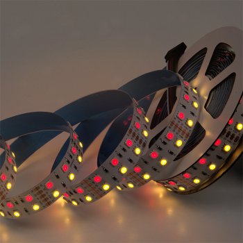 Лента диодная 12В IP20 28.8Вт/м RGB+3000К 5050 120LED/м 5м 16мм двухрядная General