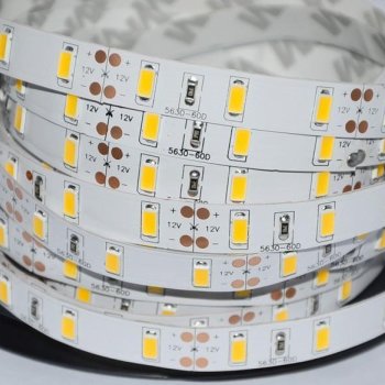 Лента диодная 12В IP20 18Вт/м 4500K 5730 60LED/м 5м General