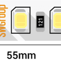 Лента диодная 24В IP20 11.8Вт/м 3000К 2835 120LED/м 1450Лм/м 8мм 5м SWG Pro ceiling