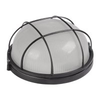 Светильник Е27 герметичный 1302 60Вт D192x100мм IP54 решетка IEK черный (12)