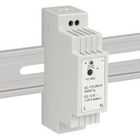 Блок питания на DIN рейку 12В  15Вт IP20 25х93х56мм 1,25А пластик белый Apeyron