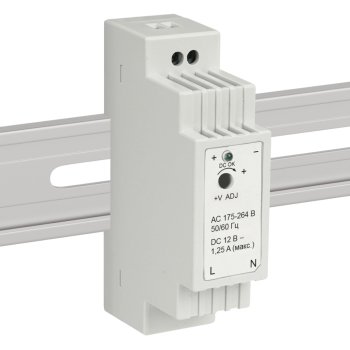 Блок питания на DIN рейку 12В  15Вт IP20 25х93х56мм 1,25А пластик белый Apeyron