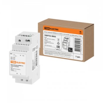 Блок питания на DIN рейку 12В  30Вт IP20 TDM HDR30-12 (1/100)