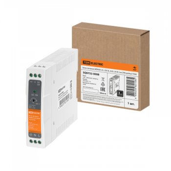 Блок питания на DIN рейку 24В  20Вт IP20 TDM MDR20-24 (1/100)