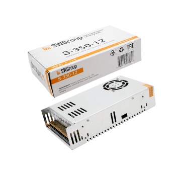 Драйвер 12В 350Вт IP20 30A 200x100x50мм вентилятор SWG (10)