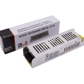 Драйвер 24В 200Вт IP20 225x67x40мм SWG (100)