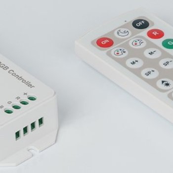 Контроллер RGB 12-24В 16А 192-384Вт IP20 112x48x15мм SWG пульт ДУ белый (50)