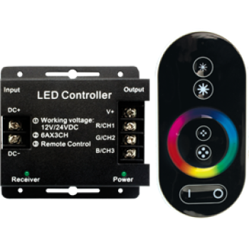 Контроллер RGB 12-24В 18А 216-432Вт Ecola RF18А пульт ДУ чёрный
